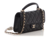 Chanel Mini Black Quilted Lambskin Top Handle Phone Holder