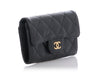 Chanel Black Quilted Caviar Flap Card Case