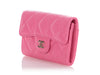 Chanel Pink Quilted Caviar Flap Card Case