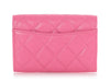 Chanel Pink Quilted Caviar Flap Card Case