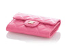 Chanel Pink Quilted Caviar Flap Card Case