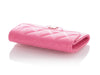 Chanel Pink Quilted Caviar Flap Card Case