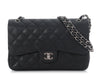 Chanel Jumbo Black Quilted Caviar Classic Double Flap
