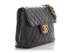 Chanel Vintage Jumbo Black Quilted Lambskin Classic Single Flap