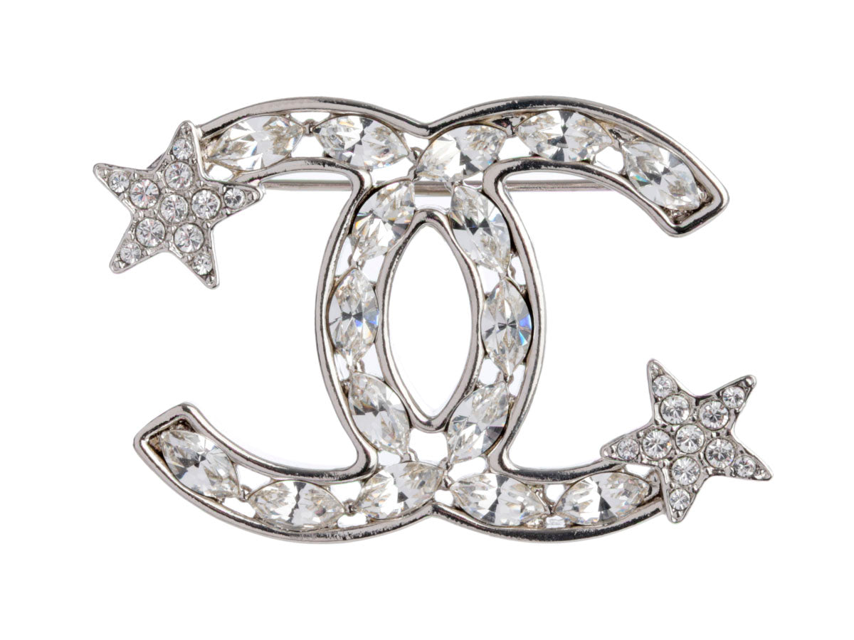 Chanel Crystal CC Stars Brooch