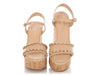 Chanel Beige Lambskin and Chain Cork Platform Sandals