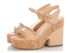 Chanel Beige Lambskin and Chain Cork Platform Sandals