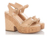 Chanel Beige Lambskin and Chain Cork Platform Sandals