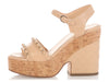 Chanel Beige Lambskin and Chain Cork Platform Sandals