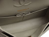 Chanel Small Light Gray Quilted Lambskin Double Flap Classic