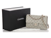 Chanel Small Light Gray Quilted Lambskin Double Flap Classic