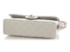 Chanel Small Light Gray Quilted Lambskin Double Flap Classic