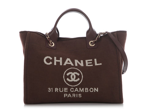 Chanel Medium Brown Deauville Shopping Tote