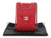 Chanel Red Quilted Caviar Classic Crossbody Phone Holder