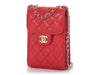 Chanel Red Quilted Caviar Classic Crossbody Phone Holder