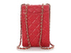 Chanel Red Quilted Caviar Classic Crossbody Phone Holder