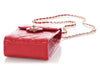 Chanel Red Quilted Caviar Classic Crossbody Phone Holder