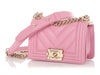 Chanel Micro Mini Rose Chevron-Quilted Lambskin Boy Bag