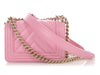 Chanel Micro Mini Rose Chevron-Quilted Lambskin Boy Bag