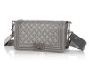 Chanel Old Medium Pewter Quilted Lambskin Boy Bag