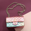 Chanel Mini Rainbow Quilted Metallic Calfskin Reissue