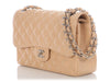 Chanel Jumbo Light Beige Quilted Caviar Classic Double Flap