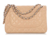 Chanel Jumbo Light Beige Quilted Caviar Classic Double Flap