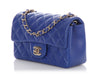 Chanel Mini Blue Quilted Lambskin Rectangular Classic