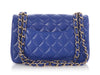 Chanel Mini Blue Quilted Lambskin Rectangular Classic