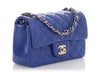 Chanel Mini Blue Quilted Lambskin Rectangular Classic