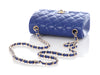 Chanel Mini Blue Quilted Lambskin Rectangular Classic