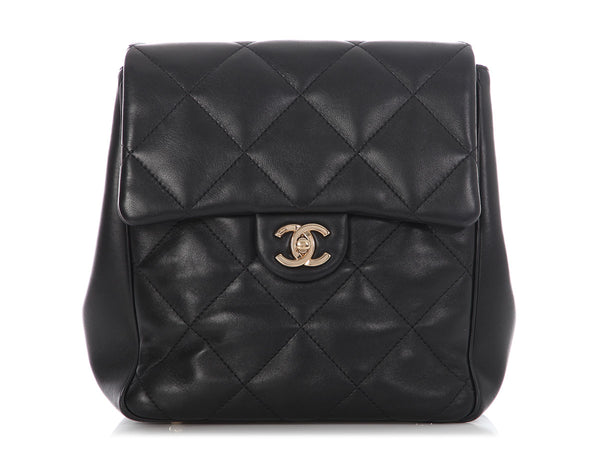 chanel mini leather backpack Chanel Small Black Quilted Calfskin Backpack