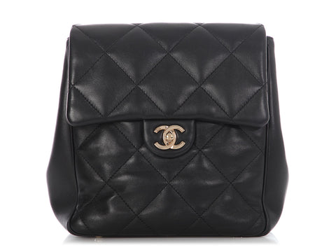 Chanel Small Black Quilted Calfskin Backpack
