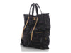Chanel Black Quilted Denim Mood Tote