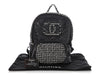 Chanel Large Black Nylon and Tweed Backpack