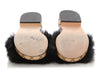 Chanel 2022 Black Fur Slides