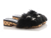 Chanel 2022 Black Fur Slides