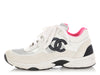 Chanel Silver and Pink CC Sneakers