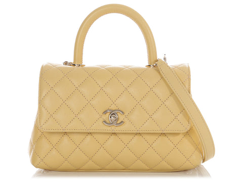 Chanel Light Yellow Small Coco Handle Bag