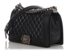 Chanel Black Old Medium Quilted Calfskin Boy Bag
