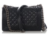 Chanel Black Old Medium Quilted Calfskin Boy Bag