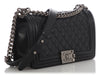 Chanel Black Old Medium Quilted Calfskin Boy Bag