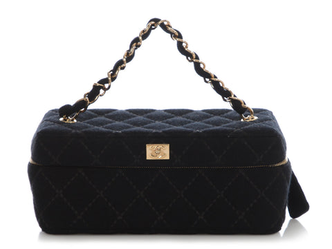 Chanel Vintage Black Jersey Vanity Case