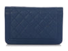 Chanel Blue Quilted Caviar Boy Wallet on Chain