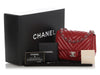 Chanel Mini Red Chevron-Quilted Caviar Classic
