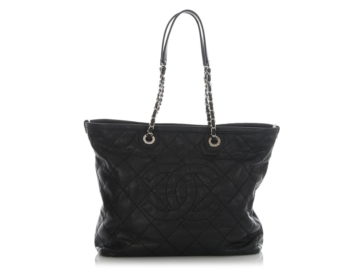 Chanel Black Quilted Caviar Tote
