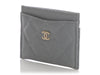 Chanel Gray Quilted Caviar Classic Card Holder
