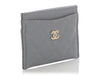 Chanel Gray Quilted Caviar Classic Card Holder