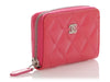 Chanel Pink Quilted Patent Zipped Coin Purse