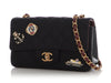 Chanel Mini Dark Navy Quilted Felt Paris-Hamburg Charms Rectangular Flap